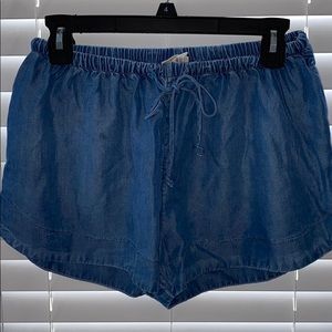 faux denim shorts